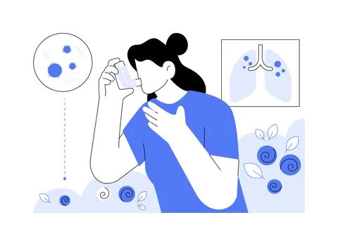 Asthma medications abstract concept vector illustration. Stock Illustration