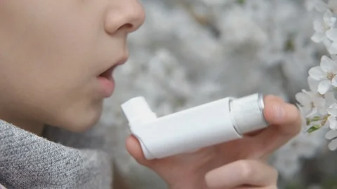 Asthma. Pollen allergy. Stock Footage 106398403