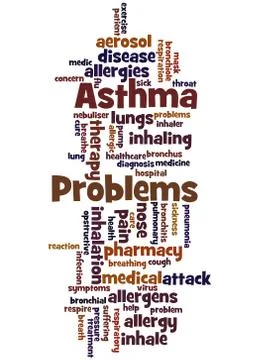 Asthma problems, word cloud concept Stock Illustration