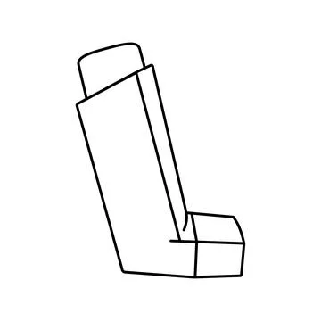 Asthma Puffer Side On Icon Outline Vector Stock Illustration