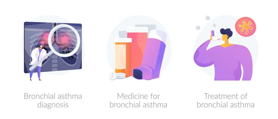 Asthma vector concept metaphors. Illustrazione stock
