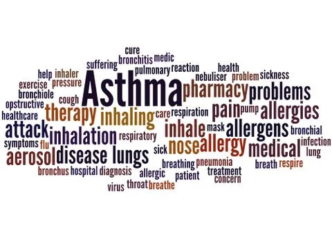 Asthma, word cloud concept Stock Illustration