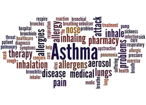 Asthma, word cloud concept Stock Illustration