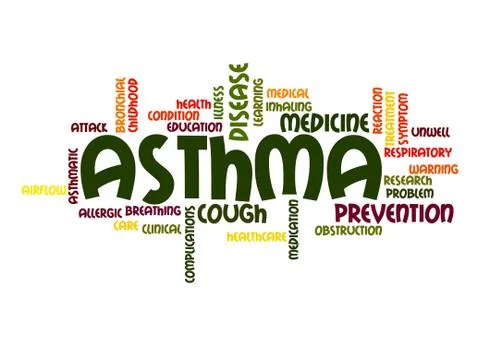 Asthma word cloud Illustrazione stock