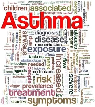 Asthma wordcloud Stock Illustration