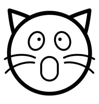 Astonished Cat Face Illustrazione stock