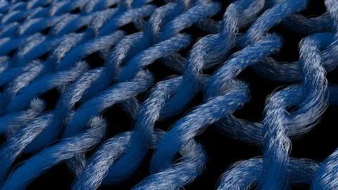 An astonishing 3d rendering of rough material strands composed of loops conne Ilustración de archivo