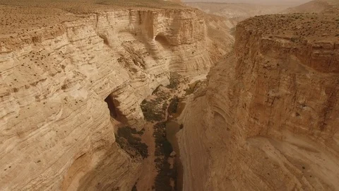 Astonishing aerial view of Ein Avdat Canyon. Negev. Israel. DJI-0207-03 스톡 동영상 123650238
