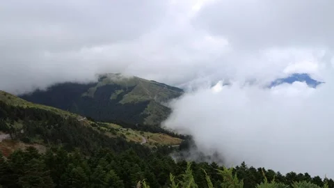 The astonishing cloudscape in front of your eyes on the mountain. Stock Footage 278283334