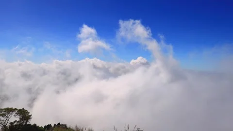 The astonishing cloudscape in front of your eyes.  churning sea of clouds Stock Footage 283944799