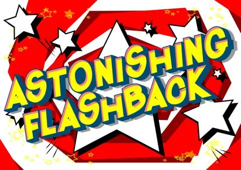 Astonishing Flashback - Vector illustrated comic book style phrase on abstrac イラスト素材