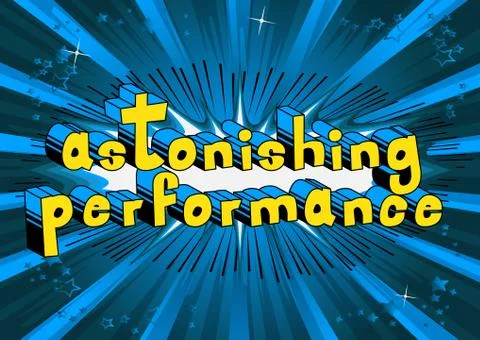 Astonishing Performance - Comic book word on abstract background. 스톡 일러스트