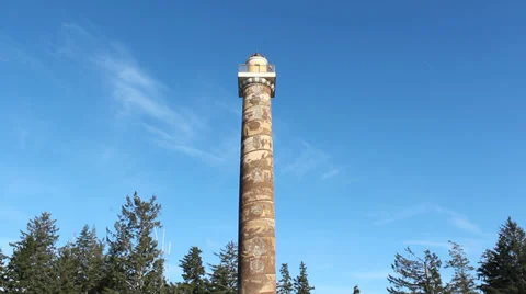 Astoria Oregon Column Cloud Time Lapse 스톡 동영상 34693024