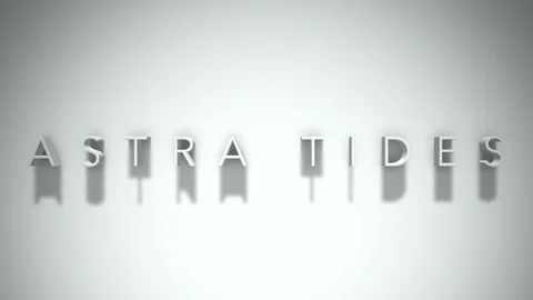Astra Tides 3D title animation with shadows on a white background Video stock 296662582