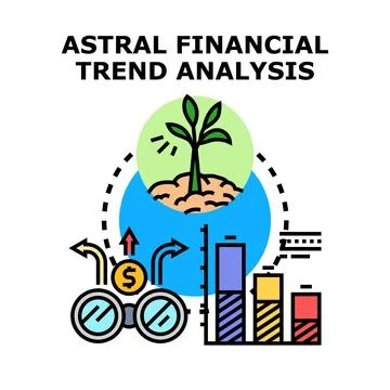 Astral financial trend analysis concept investing strategy Stock Illustration