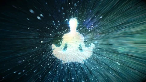 ASTRAL Projection, Light Body in a Wormhole meditating, new age Stock Footage