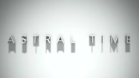 Astral Time 3D title animation with shadows on a white background Video stock 296662625