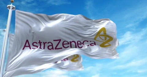 Astrazeneca logo on a white flag Stock-Footage 150407740