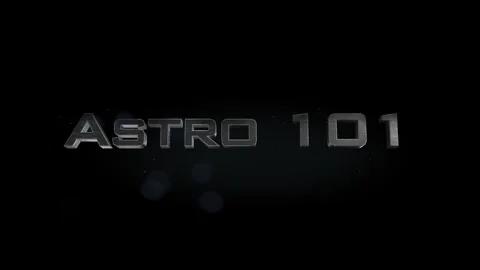 Astro 101 title 3D metal text on black alpha channel background Stock Footage 301065672
