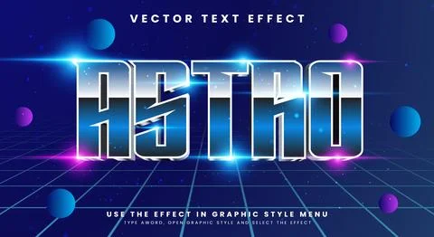 Astro editable text effect Template Stock Illustration
