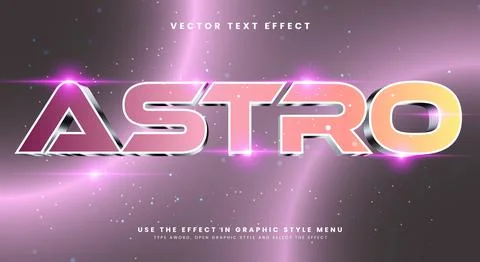 Astro Sci fi Style 3d editable text effect Stock Illustration