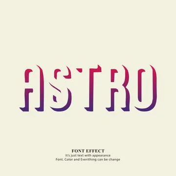 Astro text effect style. Illustrazione stock