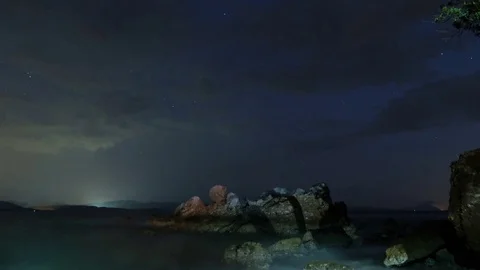 Astro Time Lapse and Ocean View Stock Footage 127049152