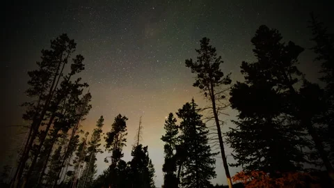 Astro time-lapse over the Utah wilderness as stars move through the sky Stock Footage 314407802