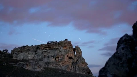 Astro time lapse video with hill view Stock Footage 82186882