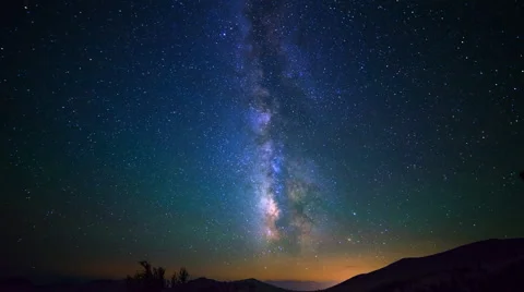 Astro Timelapse of Milky Way over White Mountain Stock Footage