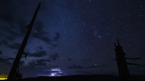ASTRO TIMELAPSE WITH THUNDERSTORM Stock-Footage 128095623