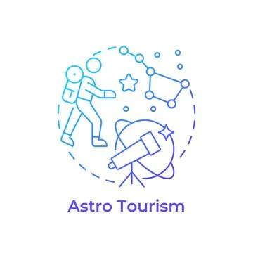 Astro tourism blue gradient concept icon Stock Illustration