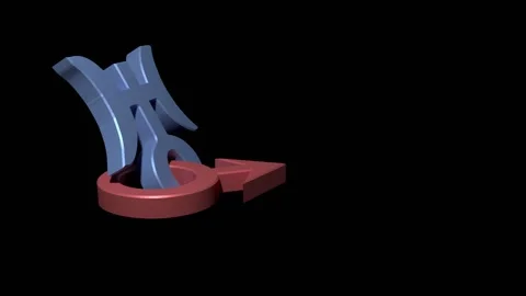 Astrological aspect of the Mars-Uranus conjunction. 3D render. Stock Footage 157449231