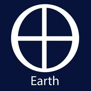 Astrological black flat symbol Earth.Vector illustration. Stock Illustration