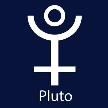 Astrological black flat symbol Pluto. Vector illustration. Stock Illustration