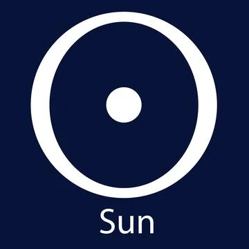 Astrological flat symbol of the sun. Vector illustration. Stock Illustration