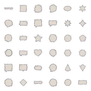 Astrological geometric frames made from lines and dots in hand drawn style. A Stock Illustration