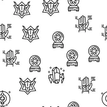 Astrological Objects Vector Seamless Pattern イラスト素材