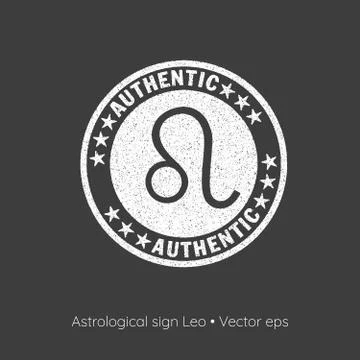 Astrological sign Leo, vector eps. Rubber stamp style Stock Illustration