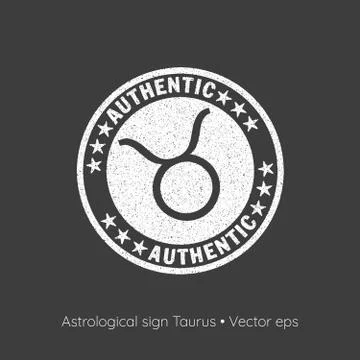 Astrological sign Taurus, vector eps. Rubber stamp style Stock Illustration