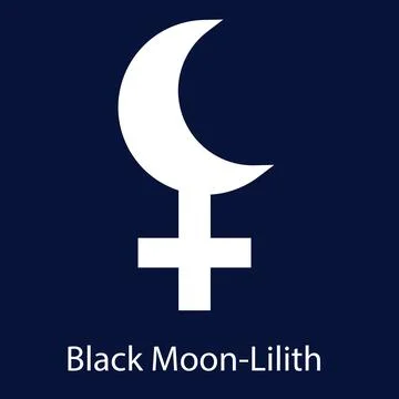 Astrological symbol of the moon Lilith. Vector illustration. Stock Illustration