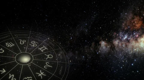 Astrological zodiac symbols background - seamless looping Stock Footage