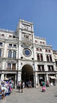 Astrology clock on the side of St. Marco square Stock Photos