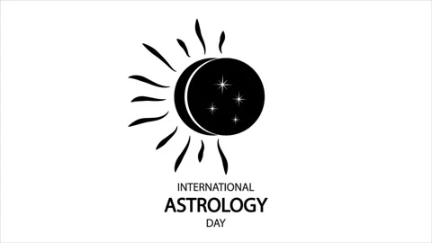 Astrology day solar eclipse logo Video stock 303438499