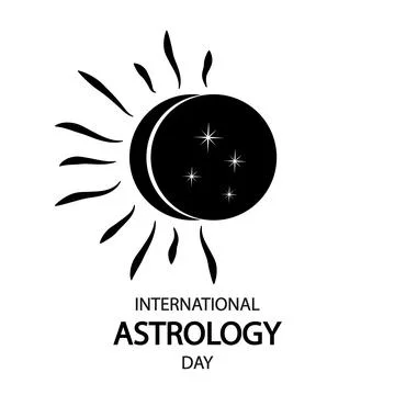 Astrology day solar eclipse logo Stock Illustration
