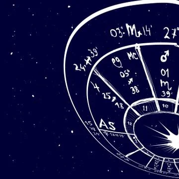 Astrology hand-drawn background Stock Illustration