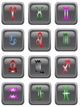 Astrology icon buttons Illustrazione stock