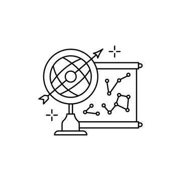 Astrology line icon. Isolated vector element. Stock Illustration