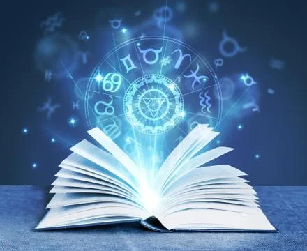Astrology magic book Stock Photos