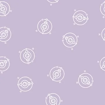 Astrology occupation line seamless pattern Stock Illustration